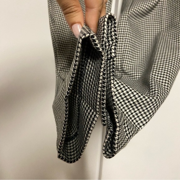 Zara Soft Feel Black White Printed Houndstooth Trouser Pants XS - Picture 8 of 9